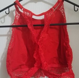 Red High Neck Bralette
